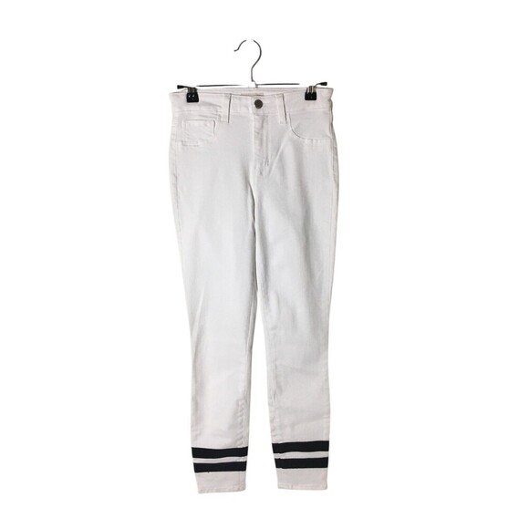 L'Agence Jeans Women's Size 25 Whites Denim Cotton Blend Tapered Leg